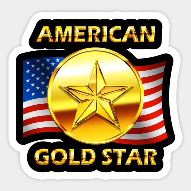 American Gold Star Sticker by Capturedtee